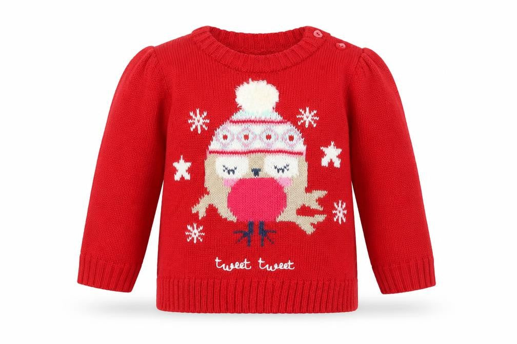 F&F Girls Red Animal Print  Pullover Jumper Size 3-6 Months