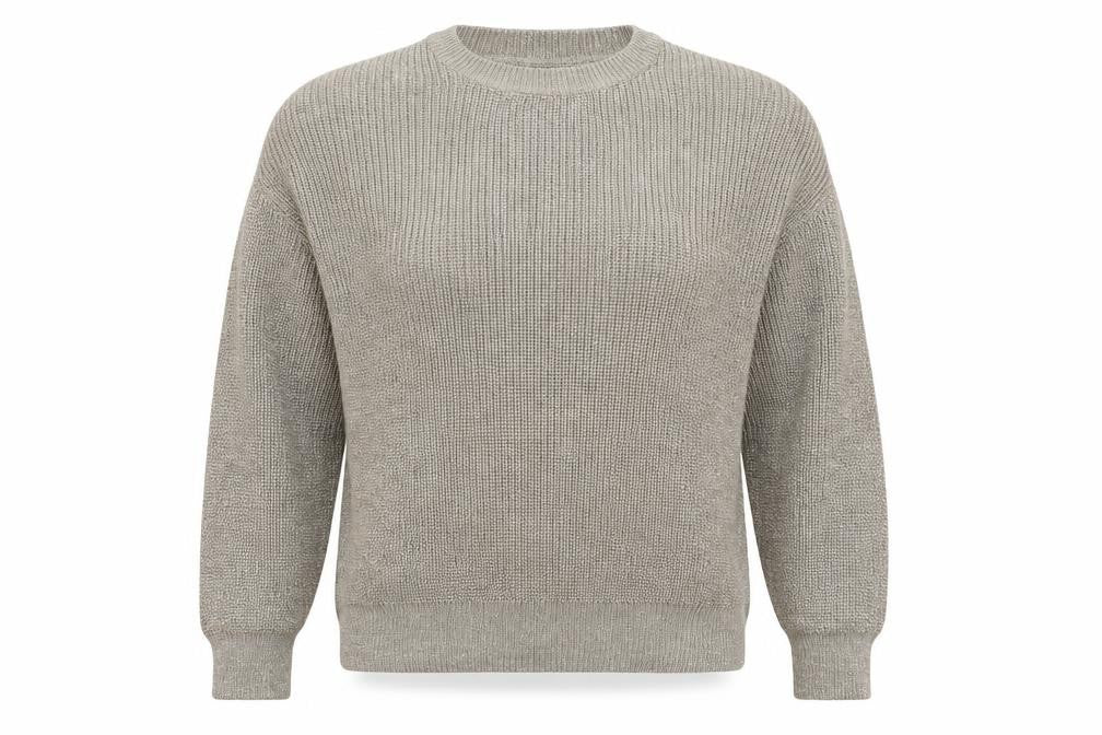 Front view of Primark women’s grey knit jumper, size UK 14