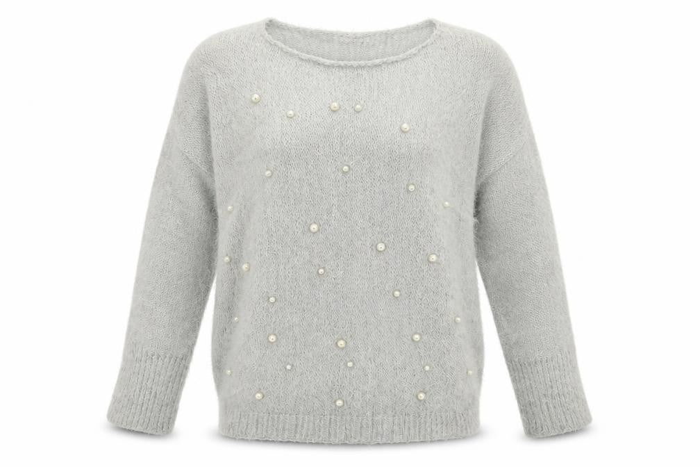 Front view of Amanti women’s grey knit jumper, size L