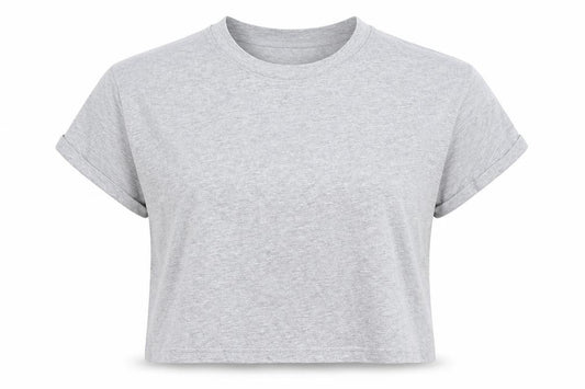Front view of Missguided women’s grey basic t-shirt, size UK 12