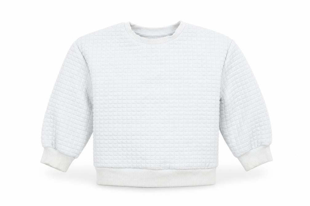 Front view of Matalan boys’ grey check pullover sweatshirt, size 3-4, years