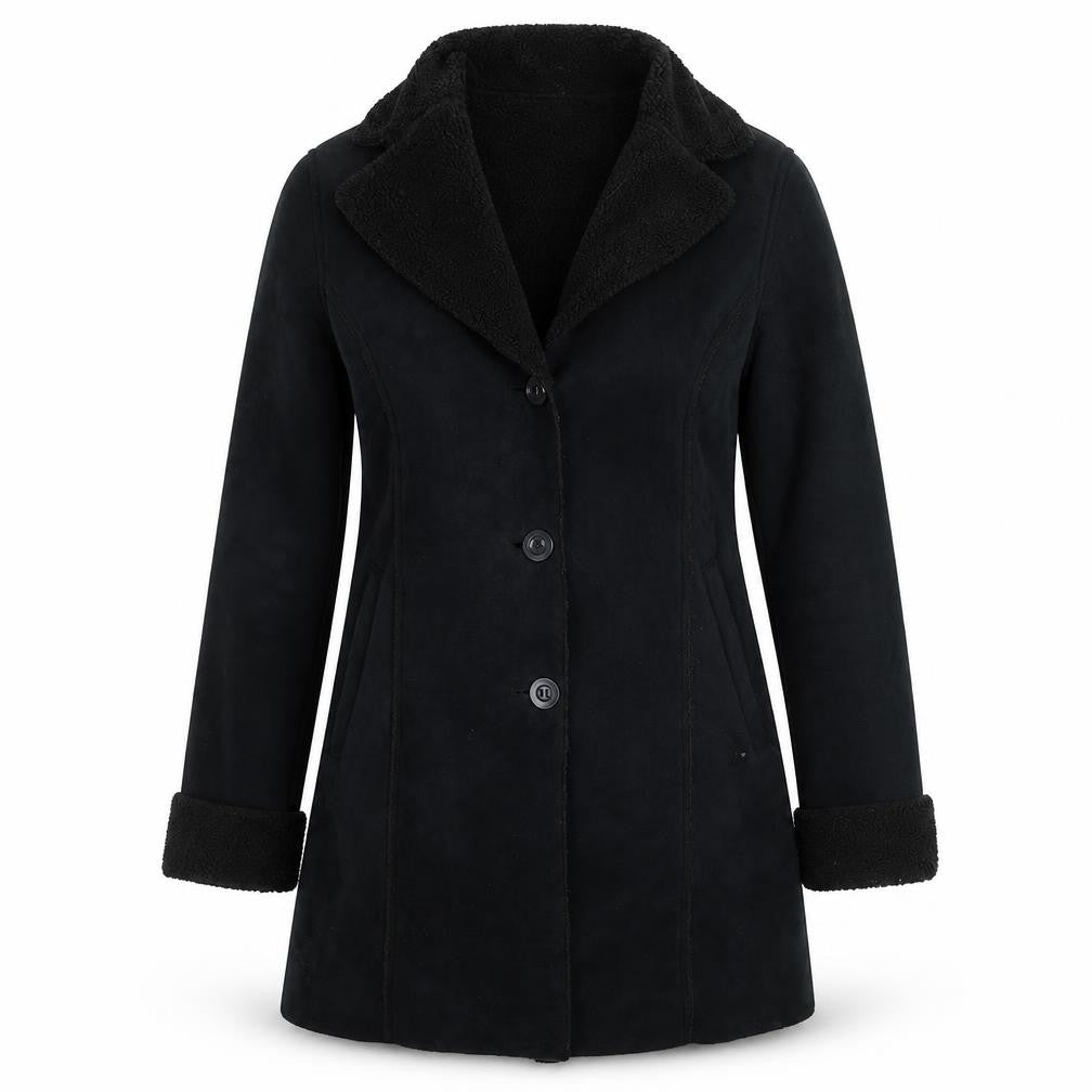 Front view of New Look women’s black jacket, size UK 10, - fleece lined