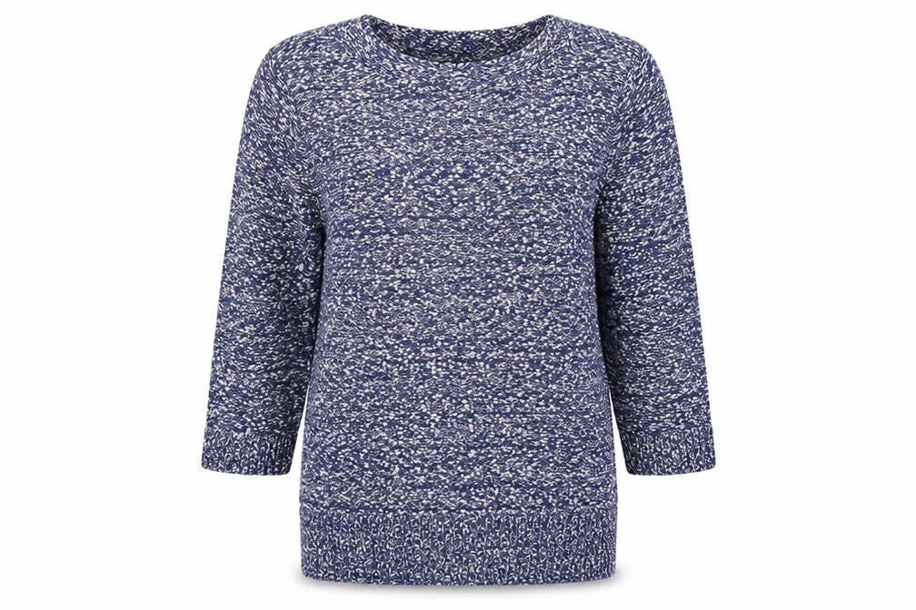 Front view of Bonmarché women’s blue jumper, size M