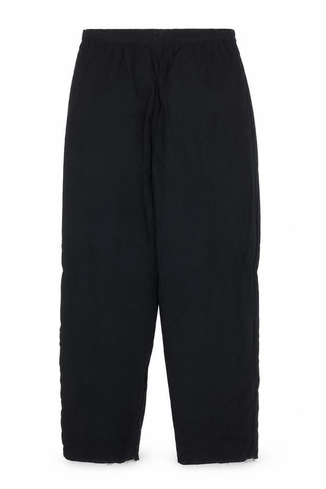 Front view of Preworn women’s black trousers, size L, 27-inch leg
