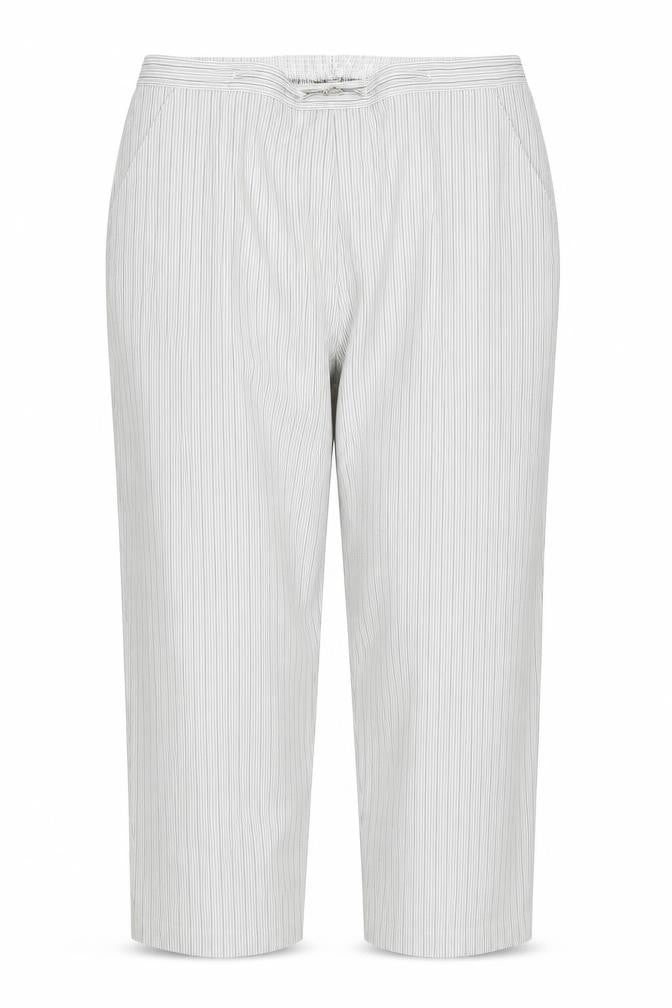 BM Womens White Striped  Cropped Trousers Size 18 L24 in