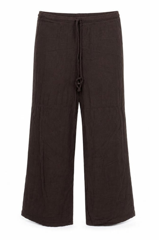 Front view of TRUE women’s brown trousers, size UK 18, 27-inch leg