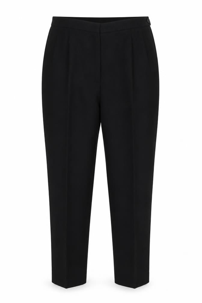 Front view of Seperates women’s black carrot trousers, size UK 18, 23-inch leg