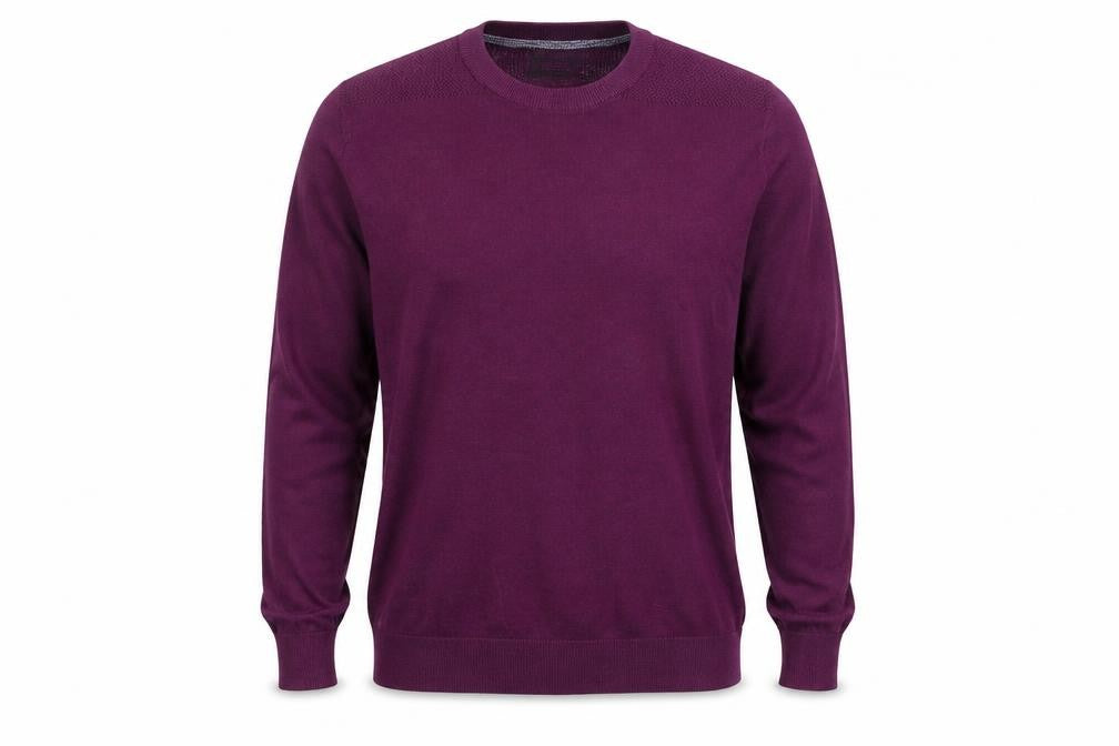 Front view of Burton men’s purple jumper, size L