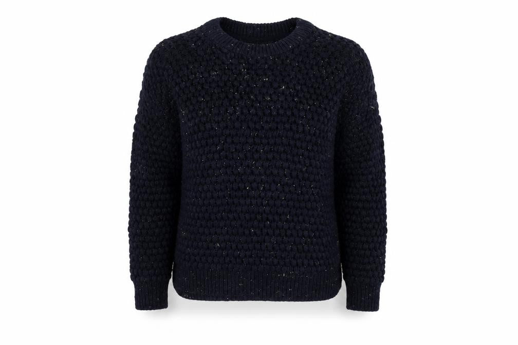 Front view of Topshop women’s blue jumper, size UK 10