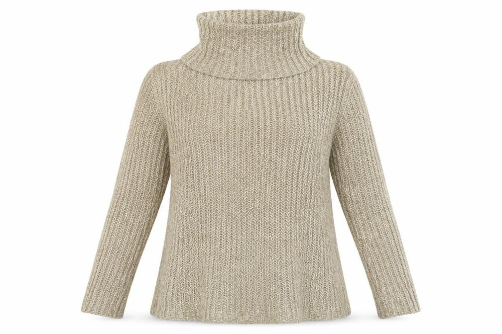 Front view of Papaya women’s beige jumper, size S