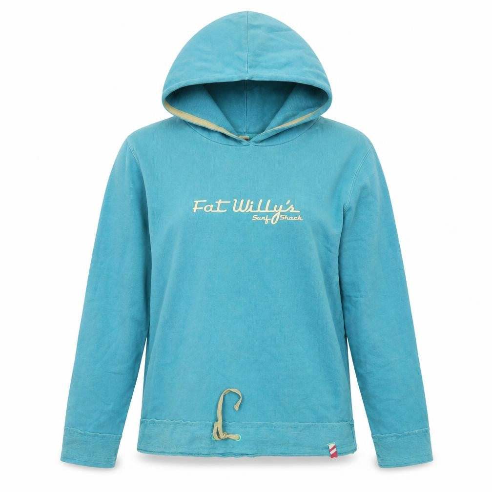 Front view of WOMbat women’s blue jumper, size S