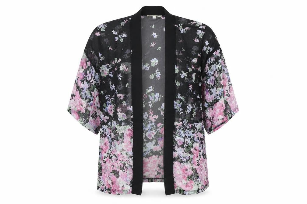 CAMERO ROSE Womens Black Geometric  Cardigan Jumper Size 8