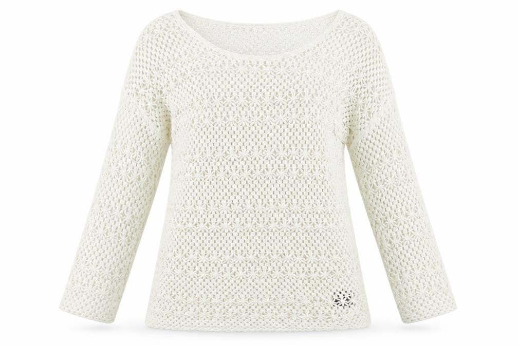 Front view of Next women’s white jumper, size UK 6
