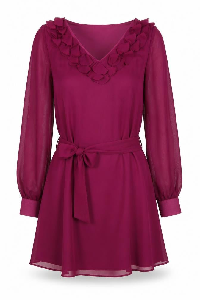 Front view of Soda Mix women’s purple a-line, size UK 8