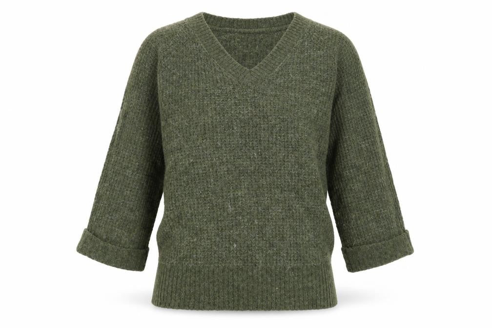 Front view of B You women’s green jumper, size XS