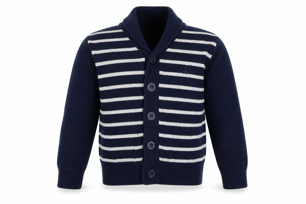 Cool Club Boys Blue Striped  Cardigan Jumper Size 2 Years