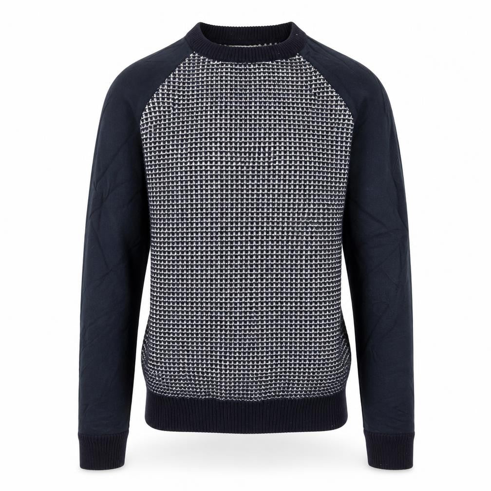 Front view of River Island men’s blue jumper, size S
