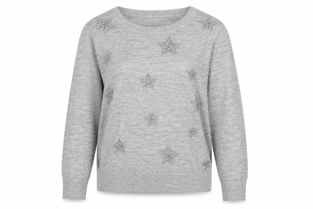 Front view of Marks & Spencer women’s grey jumper, size M
