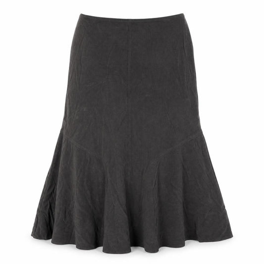 Front view of Damart women’s grey trumpet skirt, size UK 14