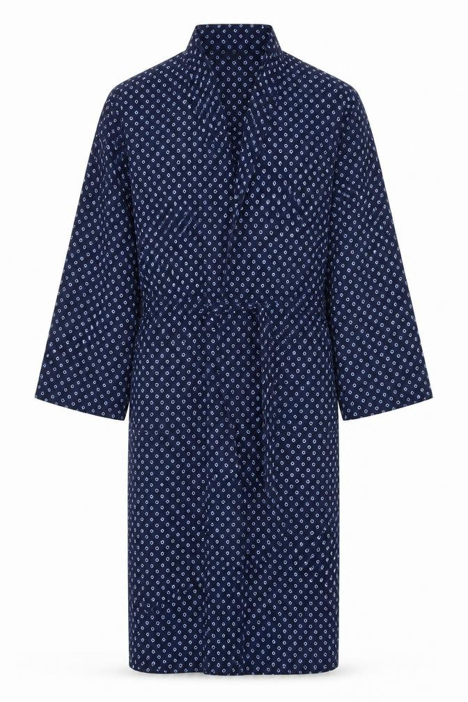 Front view of Marks & Spencer men’s blue solid robe, size S