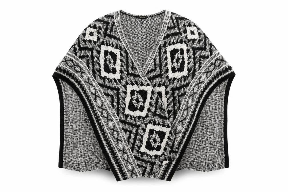 Front view of Venus women’s black cape jumper one size
