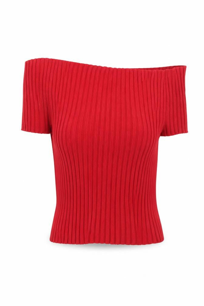 Front view of Missguided women’s red basic blouse, size S