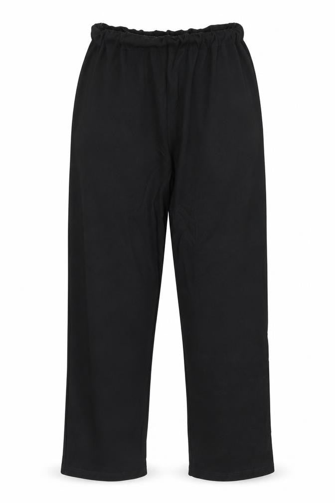 Front view of Preworn women’s black trousers, size L, 29.5-inch leg
