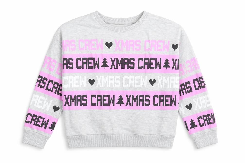 George Girls Grey   Pullover Sweatshirt Size 6-7 Years  - Christmas Jumper