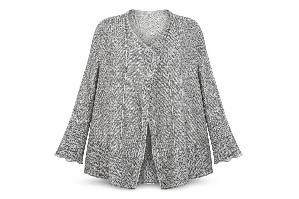 Front view of Eight Eight Eight women’s multicoloured argyle/diamond cape jumper, size UK 16