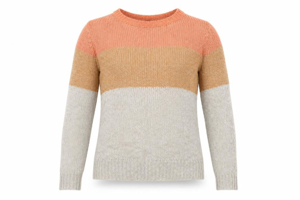 Front view of Dorothy Perkins women’s multicoloured jumper, size UK 14