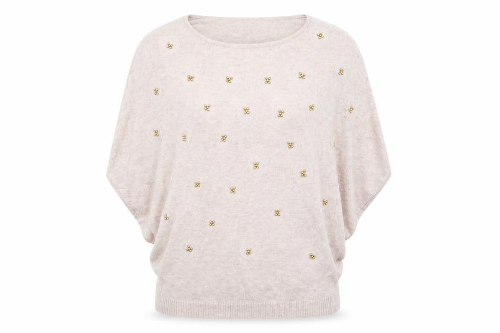 Front view of Sweewë women’s pink jumper, size S