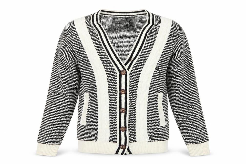 Front view of Cooperative women’s beige argyle/diamond cape jumper, size M