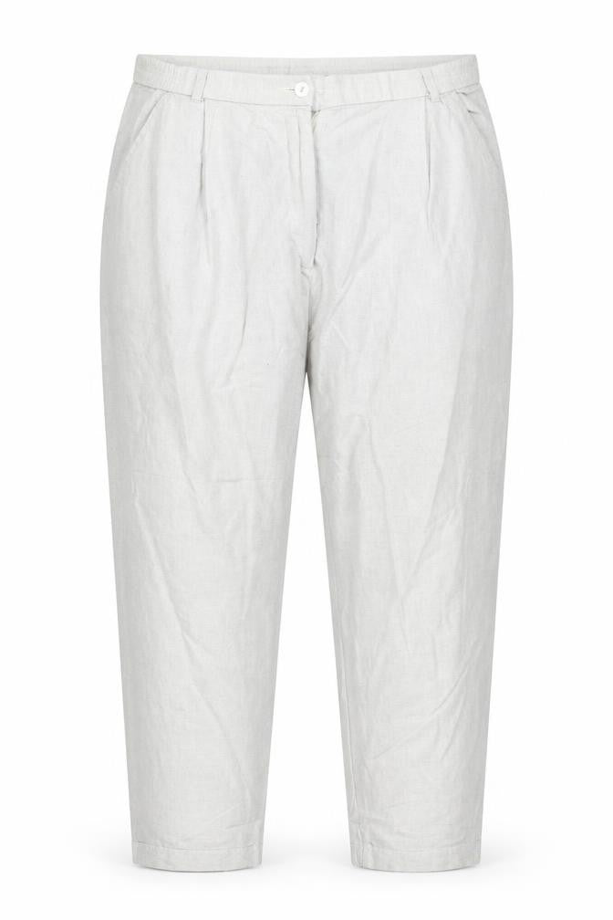 Front view of Marks & Spencer women’s grey trousers, size UK 18, 25-inch leg