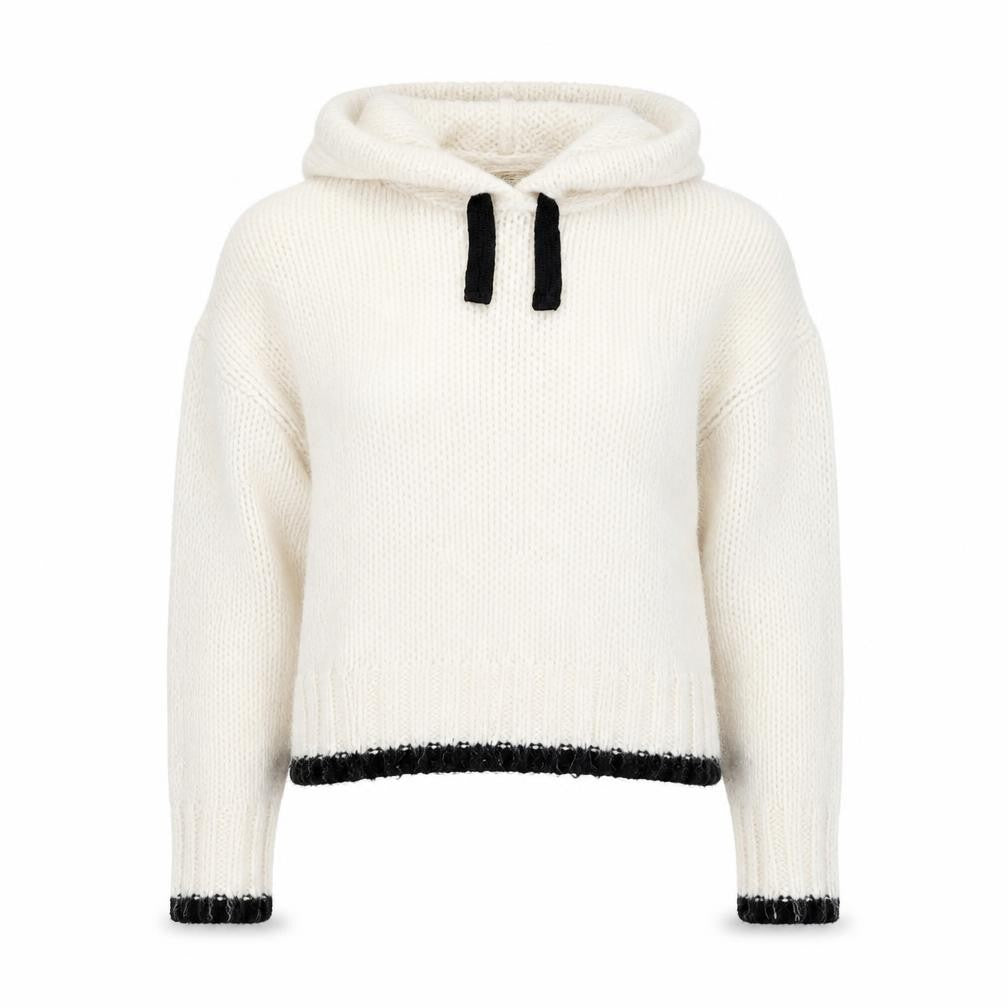 Front view of Miss Selfridge women’s ivory jumper, size UK 6
