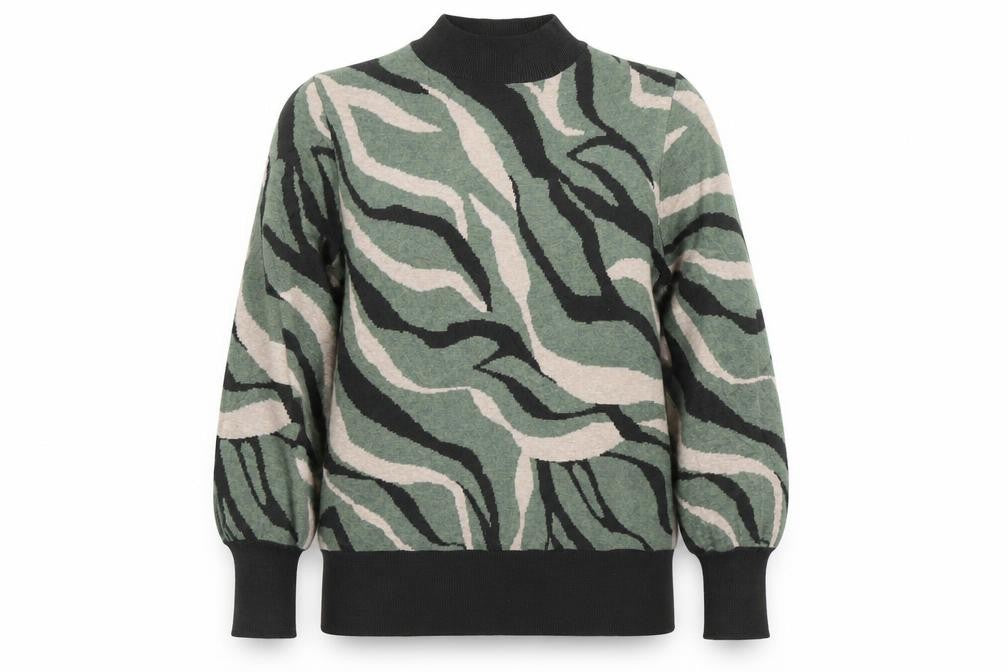 Front view of Marks & Spencer women’s green jumper, size M