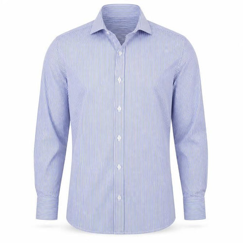 T.m Jewin Mens Blue Striped   Dress Shirt Size 36