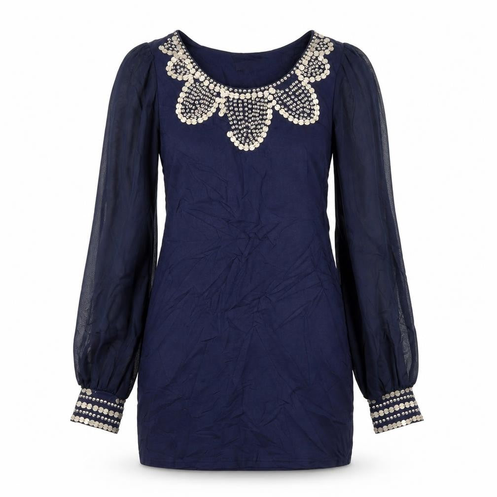 Front view of Lila women’s blue mini, size UK 12