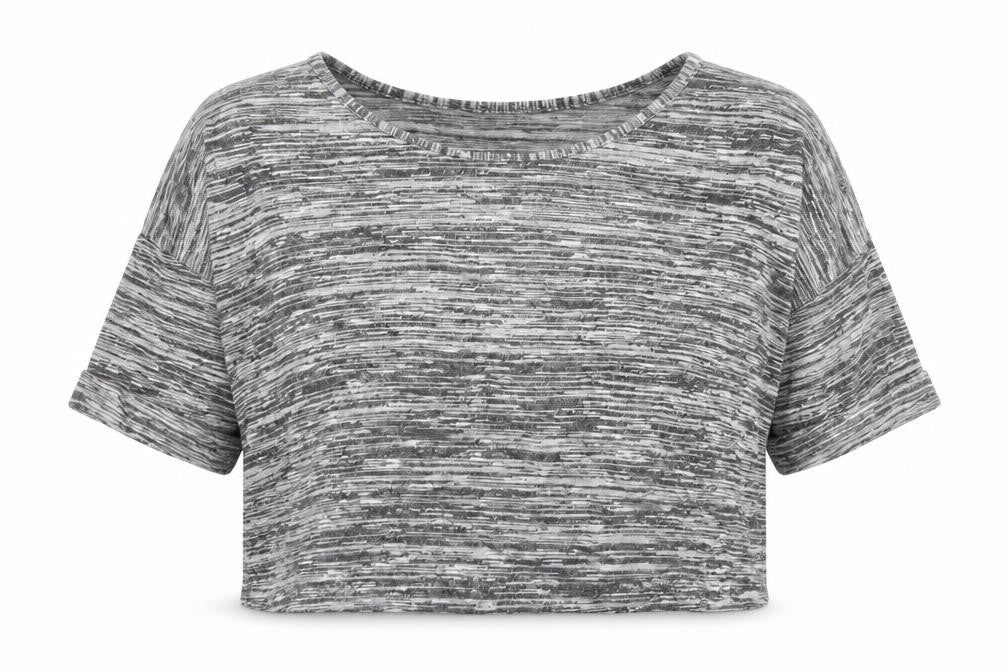 Blooming Marvellous Womens Grey Striped  Cropped T-Shirt Size 10