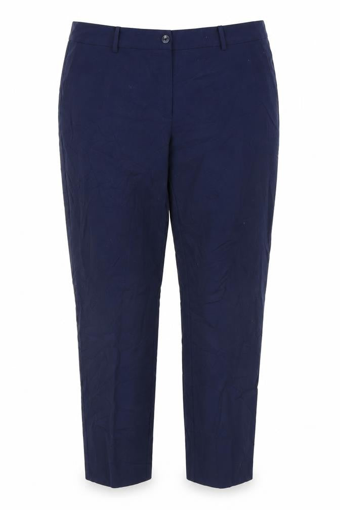 Front view of Olsen women’s blue trousers, size UK 40, in, 29-inch leg