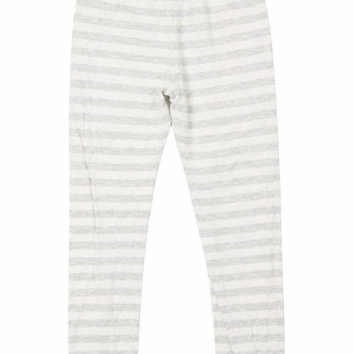 F&F Girls White Striped   Pyjama Pants Size 10-11 Years