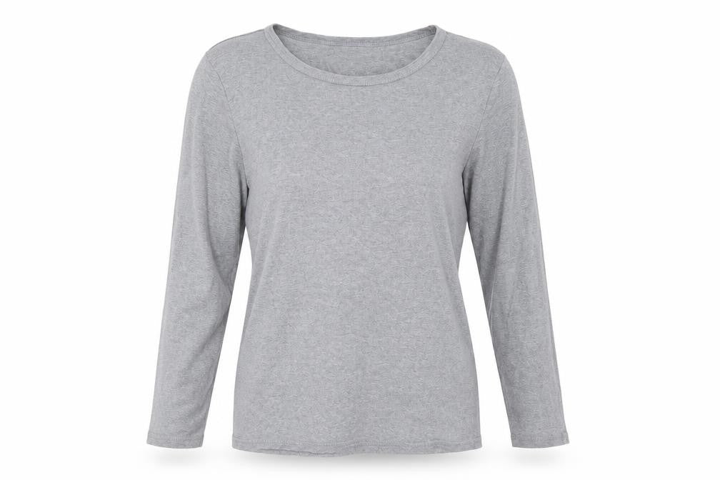 Front view of Marks & Spencer women’s grey pullover sweatshirt, size UK 12