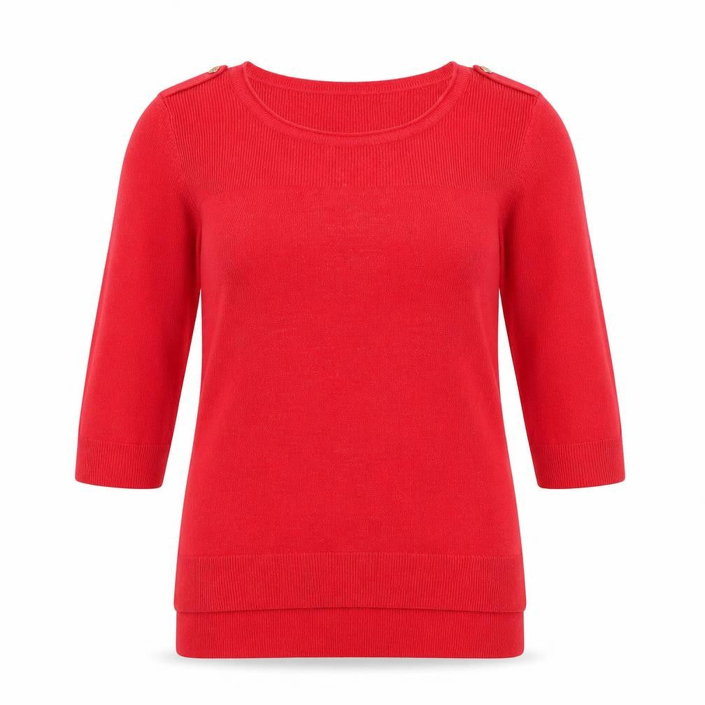 Front view of F&F women’s red jumper, size UK 14