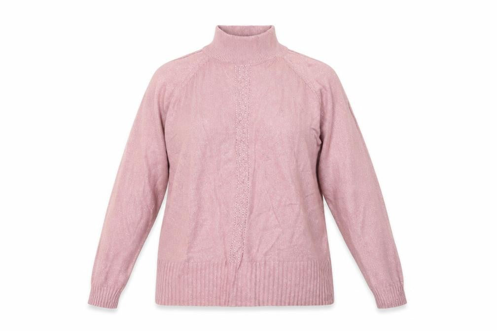 Front view of Bonmarché women’s pink basic blouse, size S