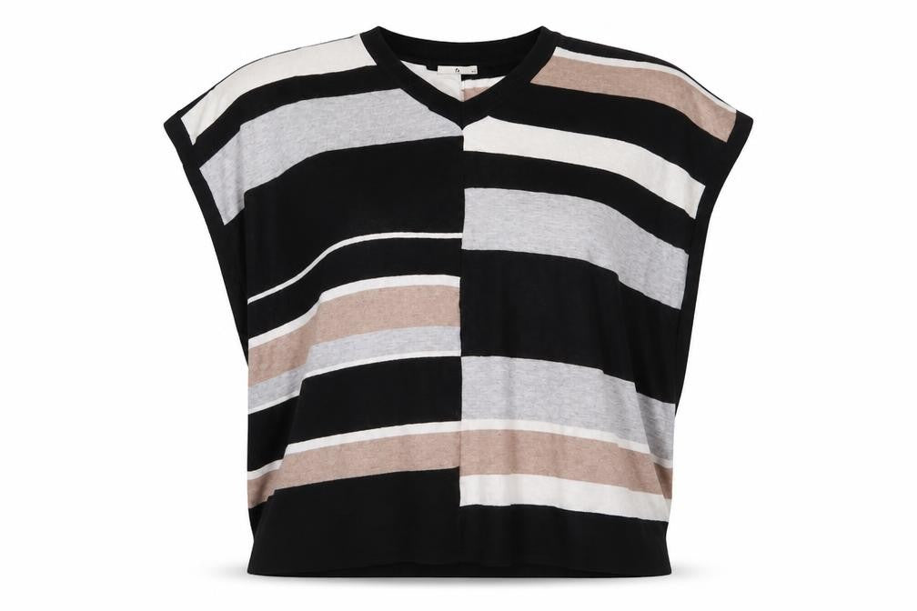 Front view of Tu women’s multicoloured striped basic blouse, size M