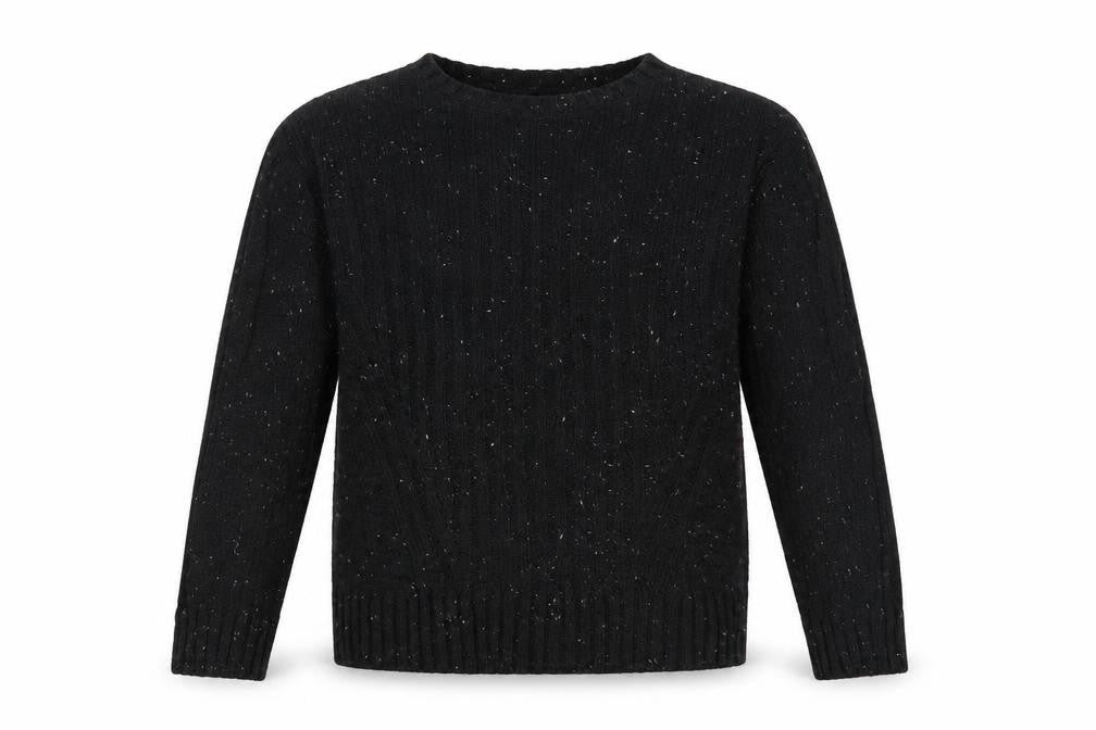 Front view of Marks & Spencer boys’ black jumper, size 7-8, years