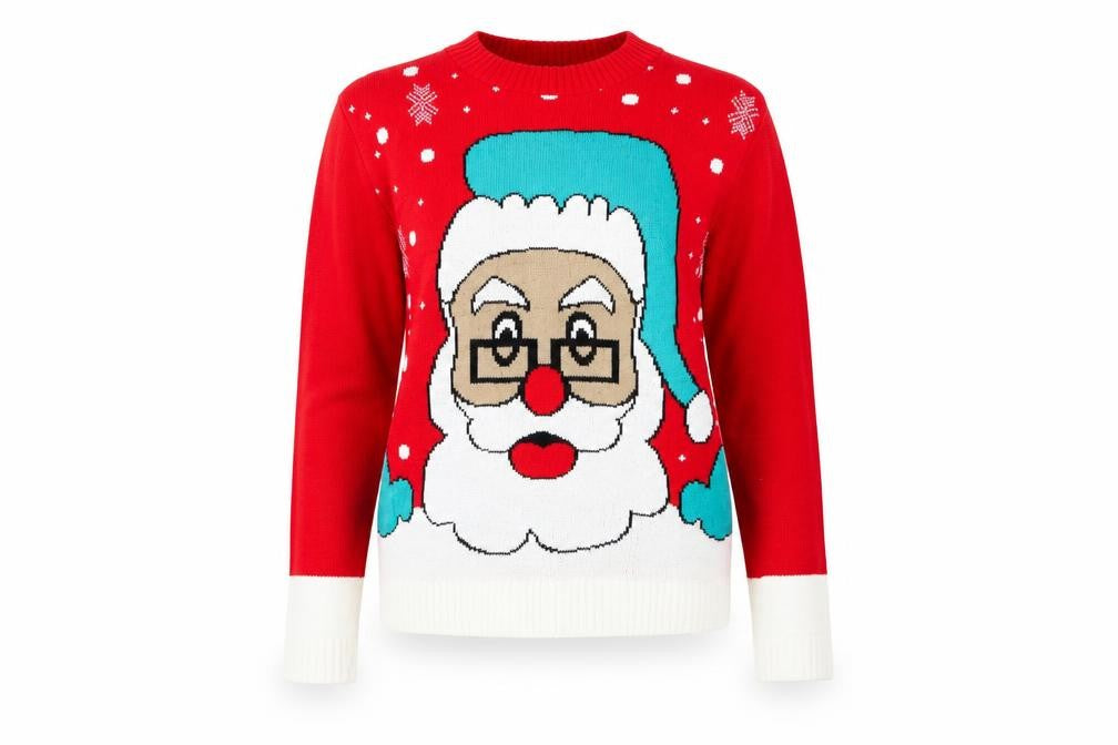 Front view of I love pulse women’s red jumper one size - christmas