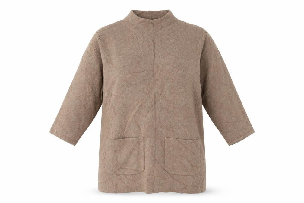 Front view of Marks & Spencer women’s brown jumper, size UK 14