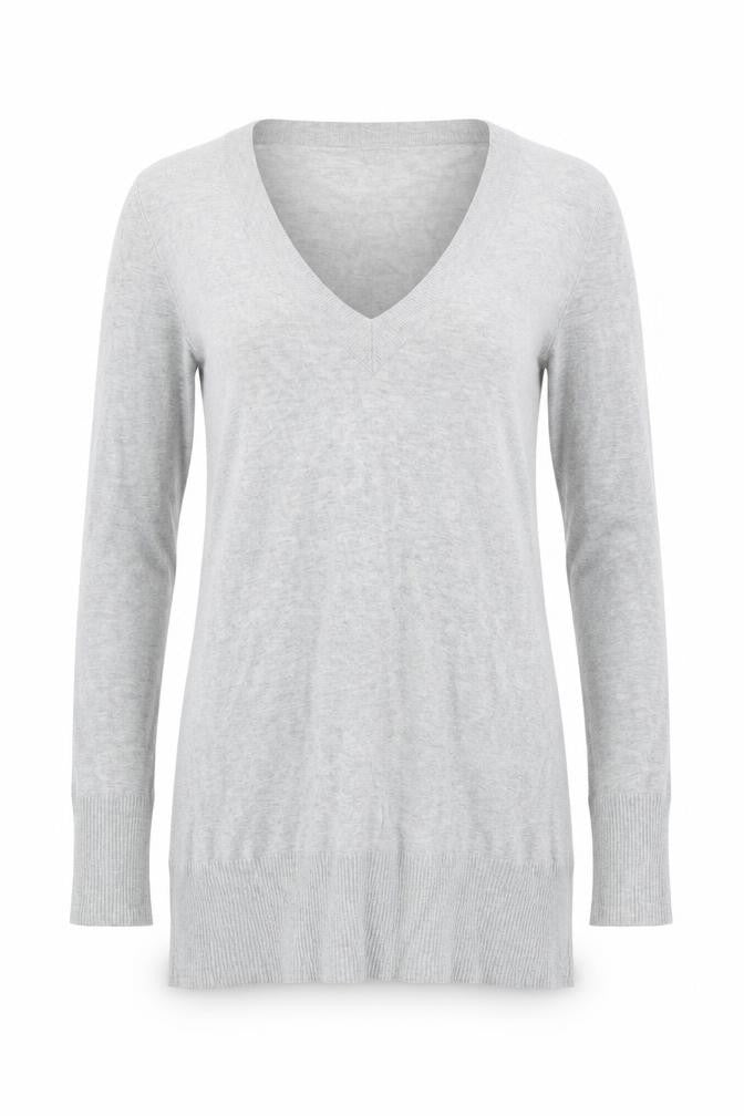 Front view of New Look women’s grey jumper, size UK 12