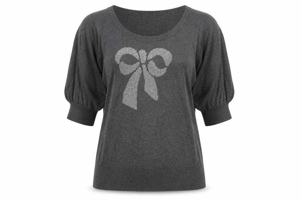 Front view of New Look women’s grey jumper, size UK 10