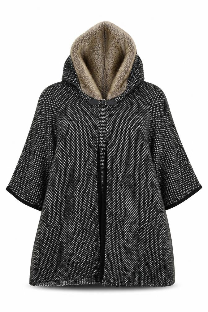 Front view of Atmosphere women’s multicoloured cape jumper, size M